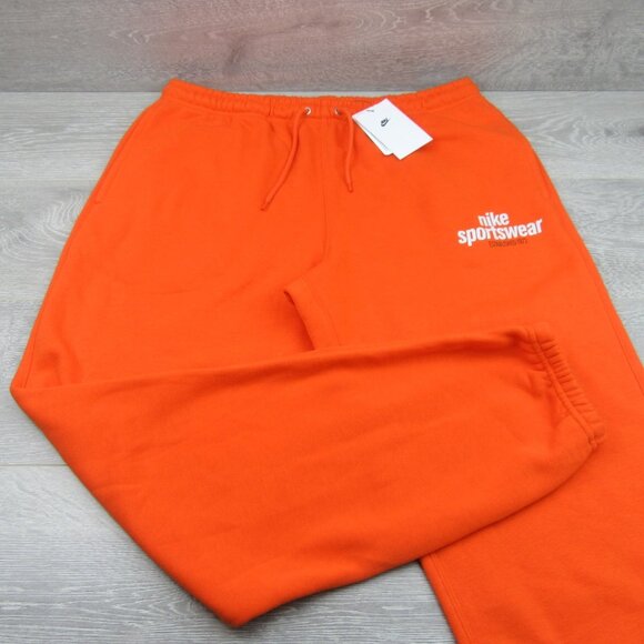 Nike Sportswear Jogger Pants Mens Size Large Orange Standard Fit Taper Leg NEW - Picture 2 of 15